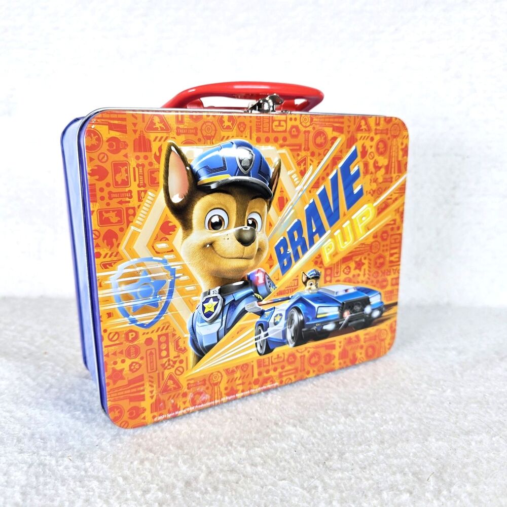 Nickelodeon Paw Patrol The Movie Brave Pup Embossed Tin Lunch Box
